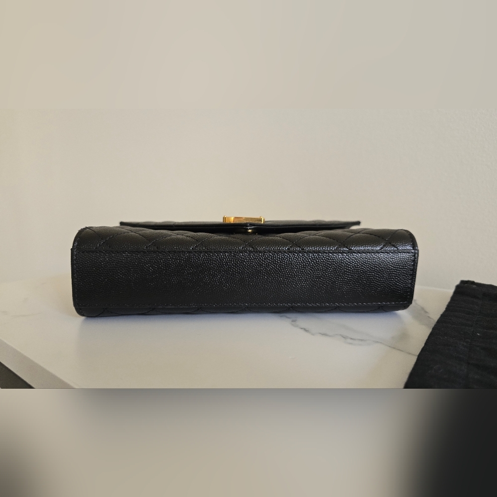 Saint Laurent Black Quilted Leather Crossbody with Gold Chain - SMALL - Picture 4 of 9